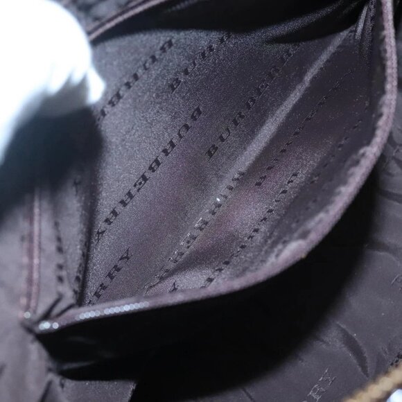 BURBERRY Nova Check Shoulder Bag Canvas Beige Gold Auth 121443 - Picture 9 of 16